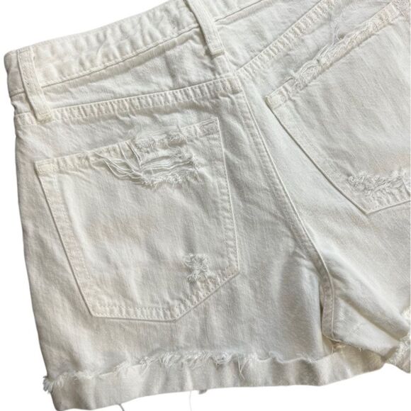 Abercrombie & Fitch Annie high rise Jean shorts size 26/2 white distressed - Picture 7 of 13